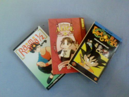 図書館の漫画コーナーにあった英語の「らんま1/2」と「学園アリス」、スウェーデン語の「ドラゴンボール」
