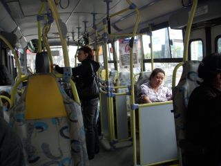 サンパウロの市内バスの車内