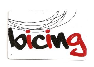 バルセロナの自転車のカード「ビッシング」