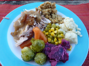 今年の感謝祭のひと皿。カラフルでしょ