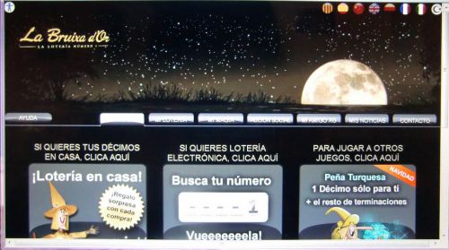 ネットによる宝くじサイト。会社名はLa Bruixa dor