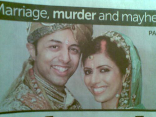 インドでの婚礼時に撮影された新婚夫婦の写真。殺害されたスウェーデン出身・28歳の新婦は、モデルもやっていたことがあり、この通り美人です