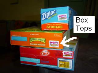 ジップロックバッグやグラノラバーやシリアルなどの箱に、ボックストップスがついています