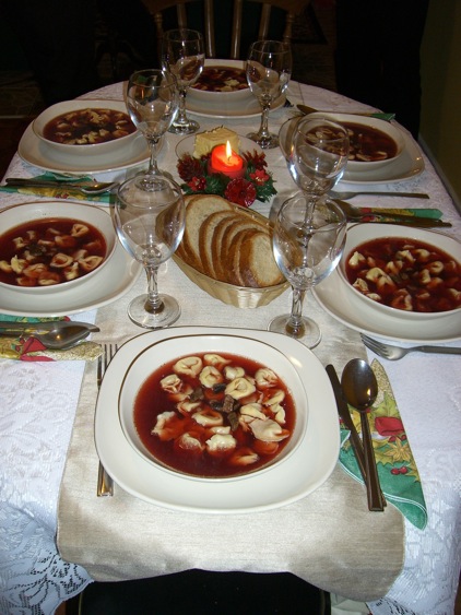 赤い野菜ビーツのスープ、ボルシチ。