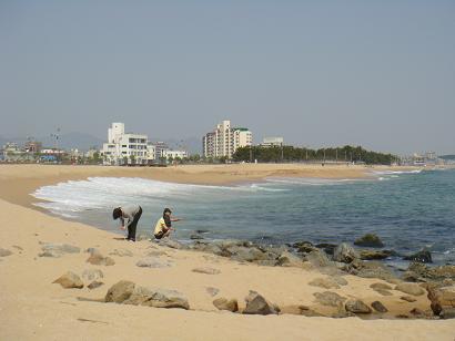 韓国の東側、束草（ソクチョ）市の海