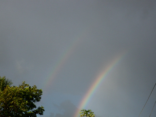 外側はうっすらと見える「ダブル・レインボー」