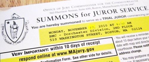 筆者のところに届いた陪審員勧告書