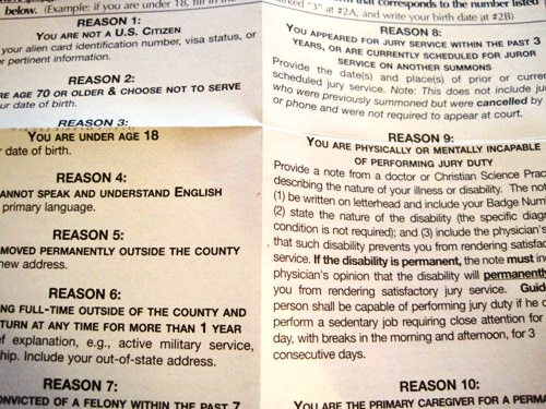 出廷しない正当な理由をここから選ぶ