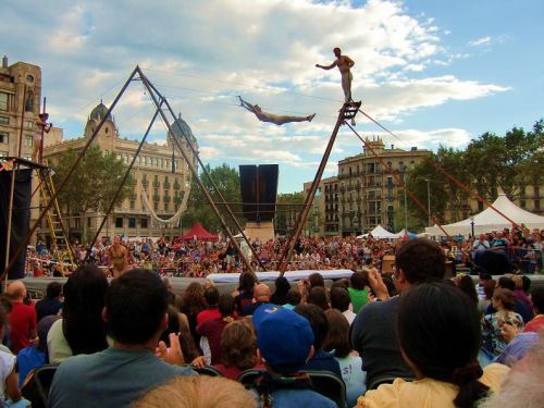 ユーモアたっぷりのアクロバットショー。最後はサーカスのようになった