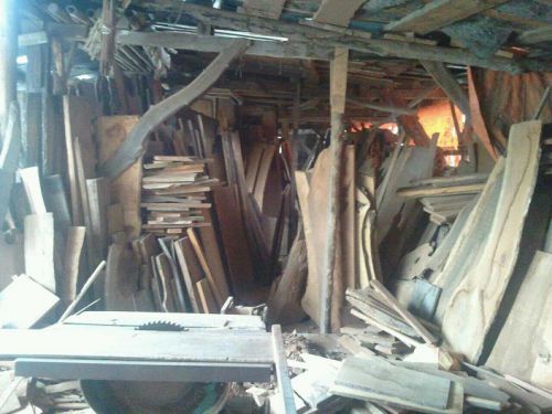 木を乾かしている