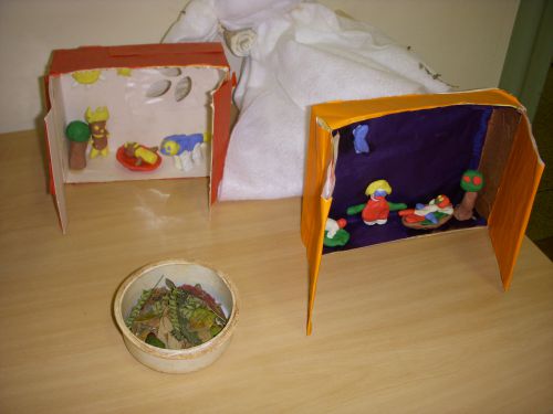 サンパウロ市内のアート教室で子どもたちが制作したプレゼピオ