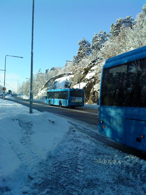 ヨーテボリのバスは青色です