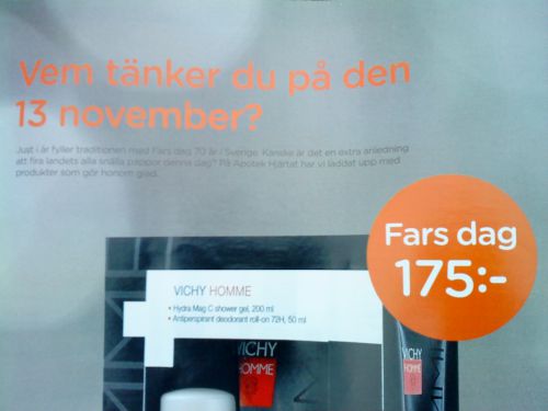 店舗冊子の広告欄にも父の日の宣伝