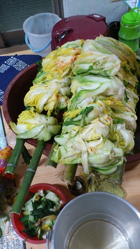 キムチになるのを待つ白菜、これでもほんの一部