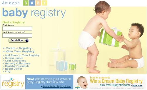 こちらは出産祝い用のリスト（ともにAmazon.comのサイトより）