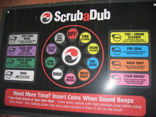 洗車の操作をするパネル