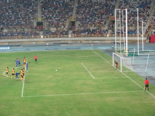 試合中の様子。このPKは…