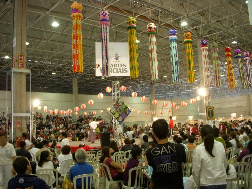 日本文化のデモンストレーションを行うコーナー