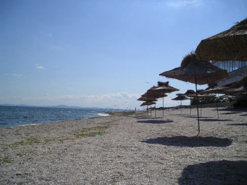 ネセバルの浜辺に見る、これが黒海