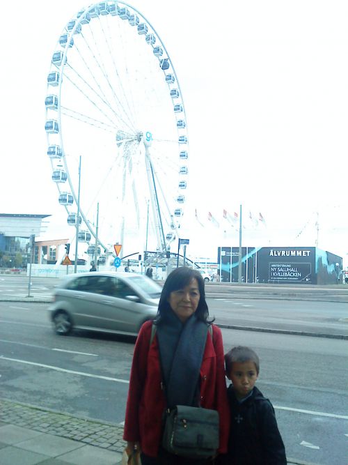 観覧車の外観、左に少し見えるオペラ座のすぐ近くにあります