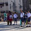 オートリキシャーの貴重な通学風景