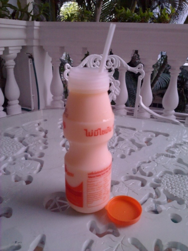 バンコクっ子はストローを使って飲むようですが…