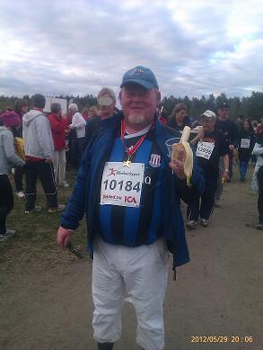 blodomloppetに参加した夫