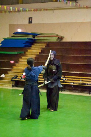 最後のころはクタクタ。竹刀の振りも勢いがありませんね・・・