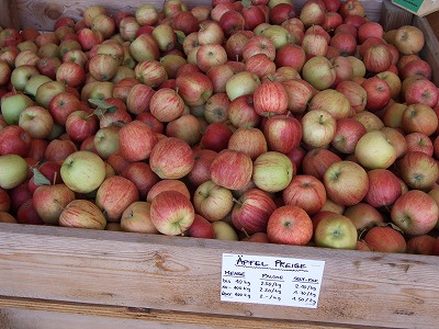 立ち寄った販売所にはリンゴやクルミなども販売されていました。美味しそう！