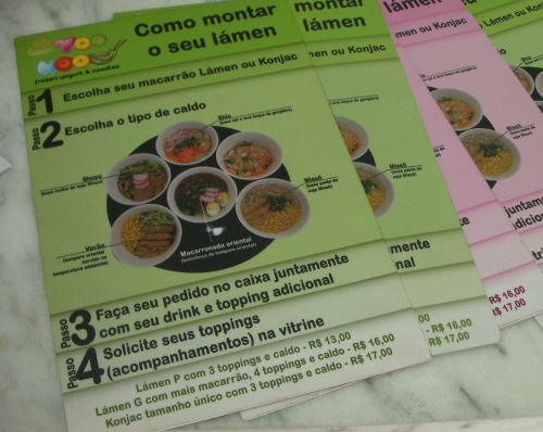 ラーメンを注文するまでの手順を記したメニュー