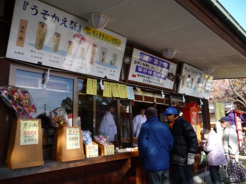 神社の巫女さんに聞いてみると「飛んでいきました・・・」。　ショック！