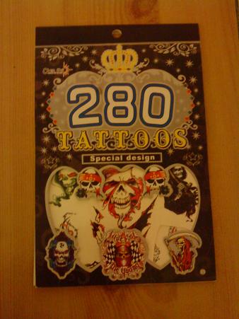 子供向けゲームの景品でもらったタトゥーシール