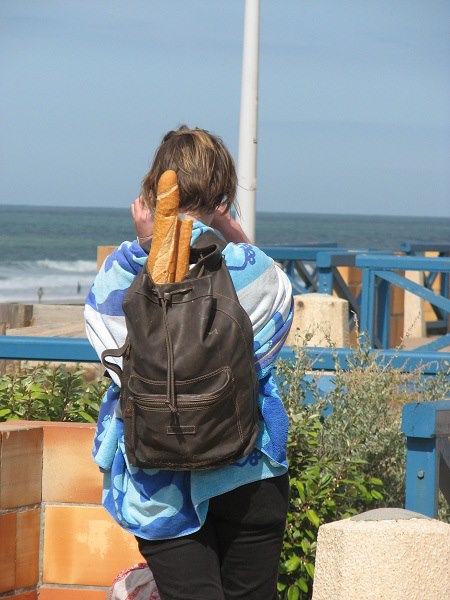 リュックにそのまま突き刺して（笑）