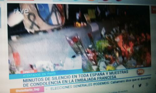 スペインでも多くの場所で犠牲者のために1分間の黙祷が捧げられた