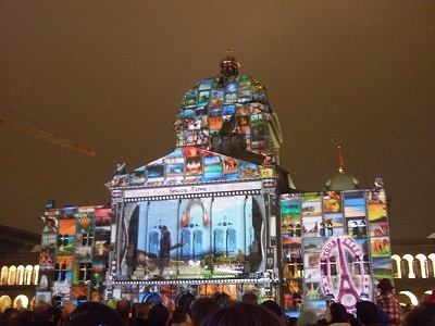 首都ベルンのシンボル、連邦議会議事堂（Bundeshaus)がショーの舞台に！（2014年撮影）