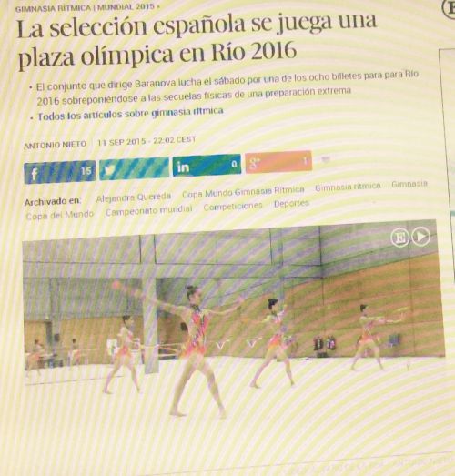 スペイン新体操団体競技の選抜団体チームが世界選手権で3位に入賞しリオ五輪行きの切符を手にしたニュースは国民に歓喜をもたらした