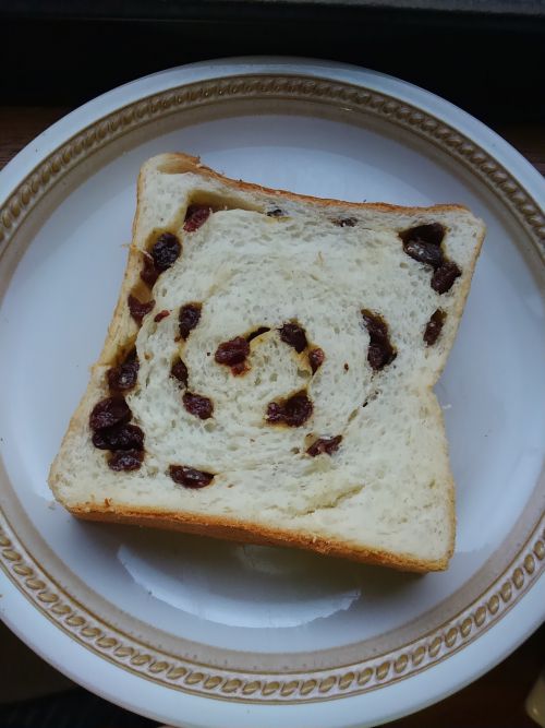 ちょうどよく練り込まれたレーズン。