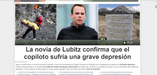 墜落事故は28歳ドイツ人副操縦士の意図的な行為だと断定された【出典】Levante-EMV