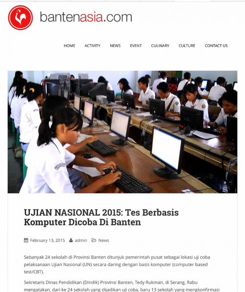 今年から全国統一試験にコンピューターを用いる学校も出てきました(bantenasia.comより)