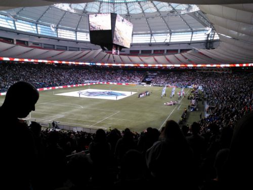 サッカーの際のスタジアム