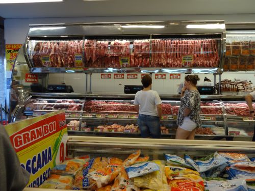 サンパウロ市内の肉屋