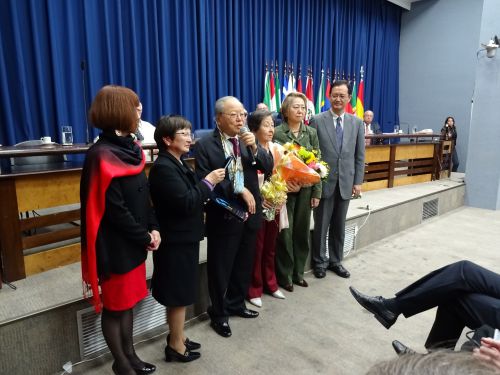 日系社会の功労者として選ばれた下本八郎元サンパウロ州議会議員