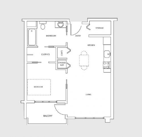 日系ホームの部屋の見取り図（http://seniors.nikkeiplace.org/ja/residence/nikkei-home/）