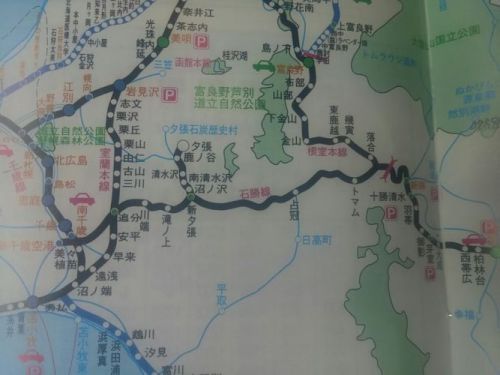 JR車内冊子の地図を撮影