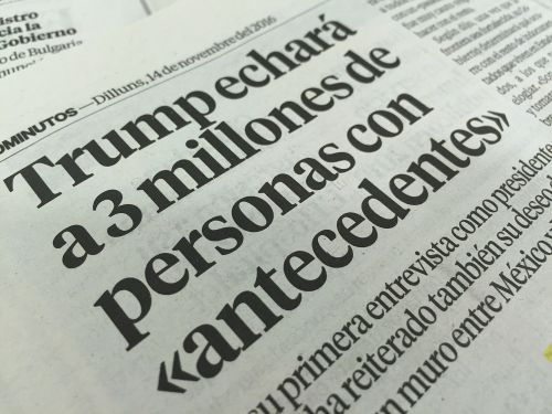 20minutos 11月14日の朝刊　−連日掲載されるトランプ氏の記事