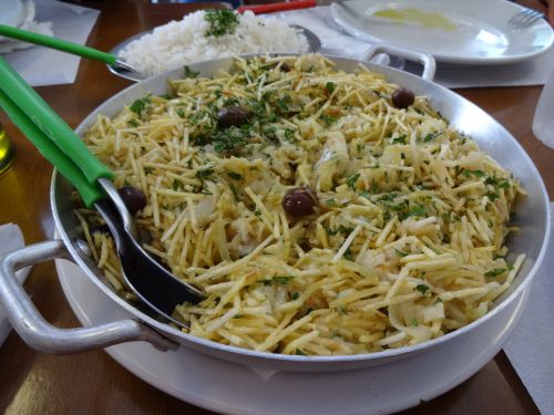 Tonelのポルトガルの伝統的な干しダラ料理の一つ「バカリャウ・ア・ブラス」