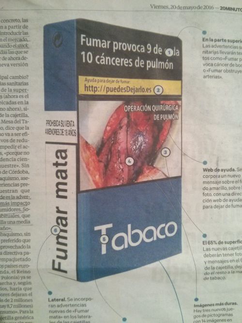 今回初めて禁煙を応援するサイト（PuedesDejarlo.es）もタバコのパッケージに表示されることに！