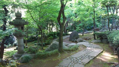 お庭へ。ずっと奥まで続きます。