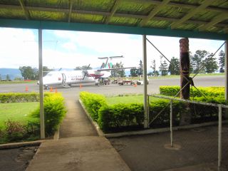 飛行機から出されたお棺を運ぶところ