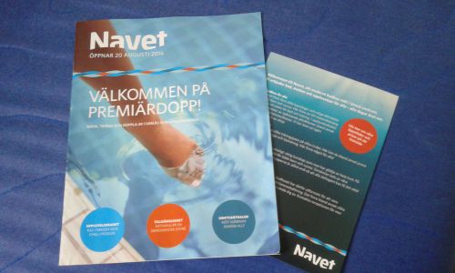 パンフレット各種。小さいパンフレットはスウェーデン語の他、英語やドイツ語、アラビア語など、各種言語で取り揃え。